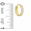 Thumbnail Image 1 of Cubic Zirconia Seven Stone 13mm Huggie Earrings in 10K Gold