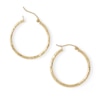 Thumbnail Image 1 of 10K Gold 27mm Diamond-Cut Tube Hoop Earrings