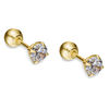 Thumbnail Image 0 of Child's Reversible 4mm Cubic Zirconia Solitaire and 14K Gold Ball Stud Earrings