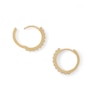 Thumbnail Image 1 of Cubic Zirconia Huggie Hoop Earrings in 10K Solid Gold