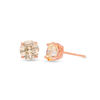 Thumbnail Image 0 of 6mm Champagne Cubic Zirconia Solitaire Stud Earrings in 14K Rose Gold