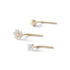 Thumbnail Image 0 of 14K Semi-Solid, Hollow, and Solid Gold CZ Three Nose Stud Set - 22G