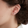 Thumbnail Image 2 of 3mm Cubic Zirconia and Flower Cluster Stud Earrings Set in 10K Gold