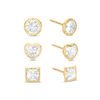 Thumbnail Image 0 of Multi-Shape Cubic Zirconia Diamond-Cut Frame Stud Earrings Set in 10K Gold