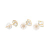 Thumbnail Image 1 of Multi-Shape Cubic Zirconia Diamond-Cut Frame Stud Earrings Set in 10K Gold