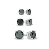 Thumbnail Image 0 of Black Cubic Zirconia Stud Earrings Set in Solid Sterling Silver