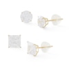 Thumbnail Image 0 of 6mm Princess-Cut and Round Cubic Zirconia Stud Earrings Set in 10K Gold