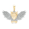 Thumbnail Image 0 of 1/10 CT. T.W. Diamond Open Winged Owl Necklace Charm in Sterling Silver with 14K Gold Plate