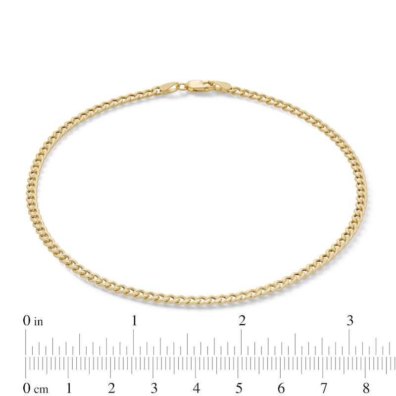 Made in Italy 080 Gauge Hollow Cuban Curb Chain Anklet in 10K Gold - 10"