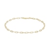 Thumbnail Image 0 of Made in Italy 3.10mm Paper Clip Chain Anklet in 10K Semi-Solid Gold - 9"