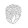 Thumbnail Image 1 of Cubic Zirconia Pavé Multi-Row Halo Ring in Sterling Silver