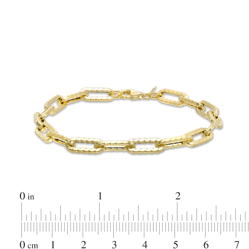 1.6mm Twist Paper Clip Chain Bracelet in 10K Hollow Gold - 7.5"