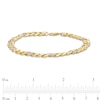 Thumbnail Image 1 of 7mm Cubic Zirconia Curb Chain Bracelet in 10K Hollow Gold - 8.5"