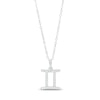 Thumbnail Image 0 of Cubic Zirconia Dainty Gemini Symbol Pendant Necklace in Sterling Silver