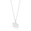 Thumbnail Image 0 of Cubic Zirconia Dainty Aquarius Symbol Pendant Necklace in Sterling Silver