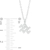 Thumbnail Image 1 of Cubic Zirconia Dainty Aquarius Symbol Pendant Necklace in Sterling Silver