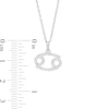 Thumbnail Image 1 of Cubic Zirconia Dainty Cancer Symbol Pendant Necklace in Sterling Silver