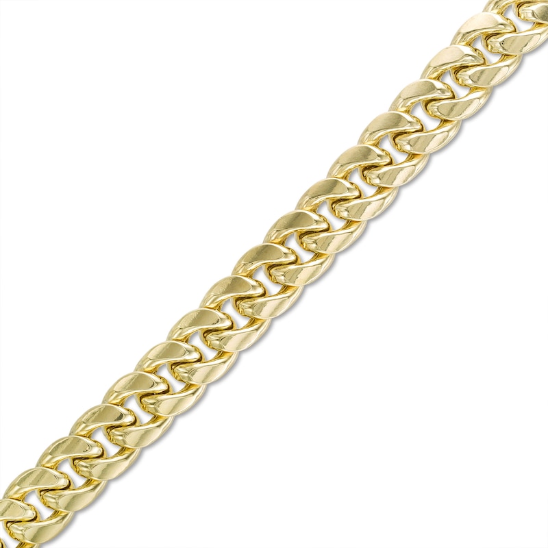 11mm Miami Cuban Chain Bracelet in 10K Semi-Solid Gold - 9"