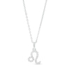 Thumbnail Image 0 of Cubic Zirconia Dainty Leo Symbol Pendant Necklace in Solid Sterling Silver
