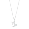 Thumbnail Image 0 of Cubic Zirconia Dainty Capricorn Symbol Pendant Necklace in Sterling Silver