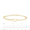 Thumbnail Image 1 of 10K Hollow Gold Diamond-Cut Heart Chain Bracelet - 7.5"