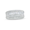 Thumbnail Image 0 of Cubic Zirconia Baguette and Round Eternity Ring in Sterling Silver