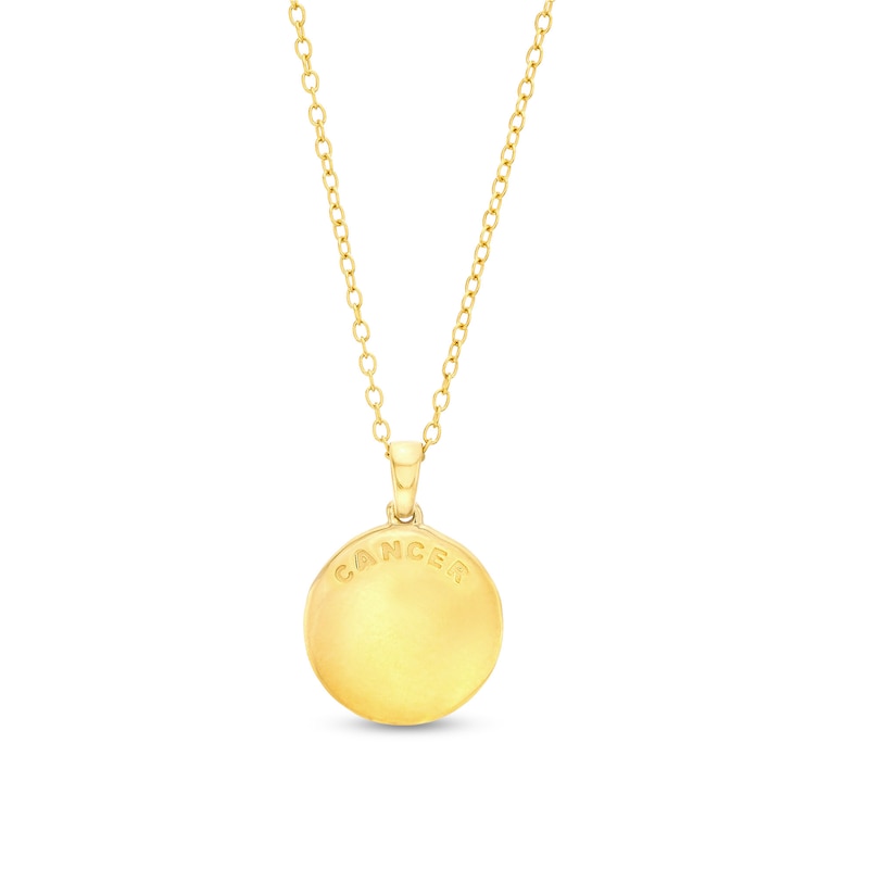 Diamond Accent Cancer Zodiac Disc Necklace in Sterling Silver with 14K Gold Plate - 18"