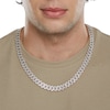 Thumbnail Image 3 of 1 CT. T.W. Diamond Square Curb Link Chain Necklace in 10K Gold - 22"