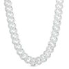 Thumbnail Image 0 of 12mm Cubic Zirconia Baguette Cuban Chain Necklace in Solid Sterling Silver - 20"