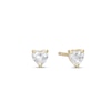 Thumbnail Image 0 of Cubic Zirconia Heart Stud Earrings in 10K Solid Gold