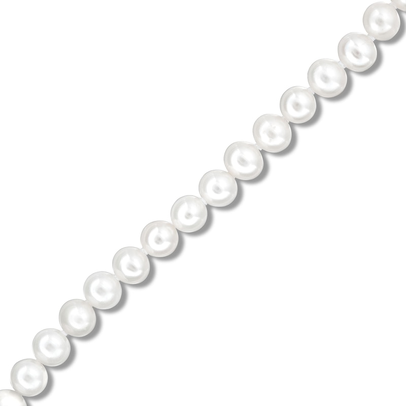6mm Cultured Freshwater Pearl Bracelet with Sterling Silver Clasp - 8"