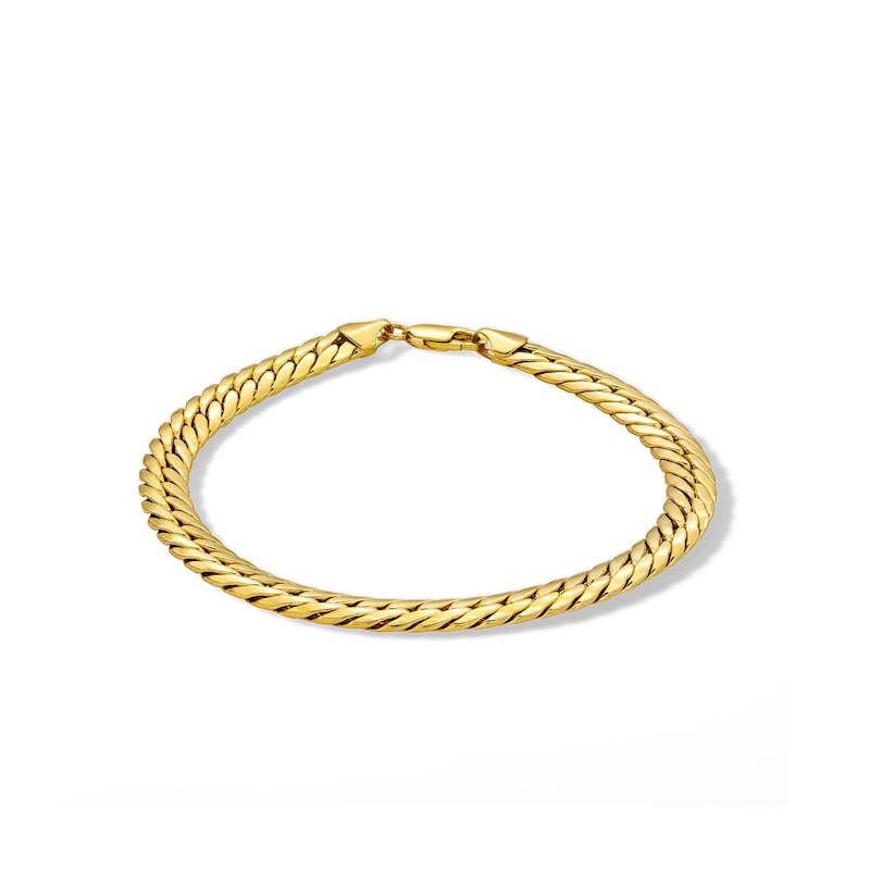 10K Semi-Sold Gold Tight Curb Chain Bracelet