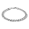 Thumbnail Image 0 of 10K Hollow White Gold Curb Chain Bracelet - 8.5"