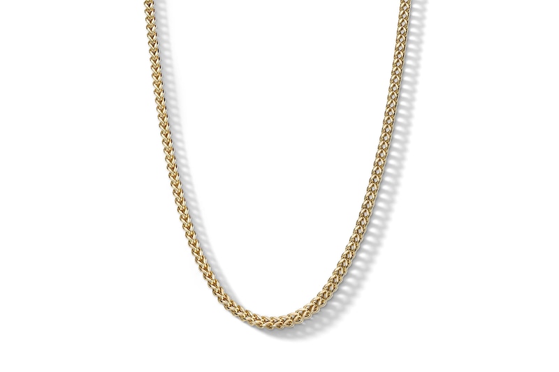 10K Hollow Gold Diamond-Cut Franco Chain Made in Italy - 22"