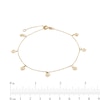 Thumbnail Image 2 of ​​​​​​​10K Solid Gold Roses Chain Anklet Made in Italy - 9"