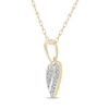 Thumbnail Image 1 of 10K Solid Gold 1/10 CT. T.W. Diamond Heart Pendant Necklace - 18"
